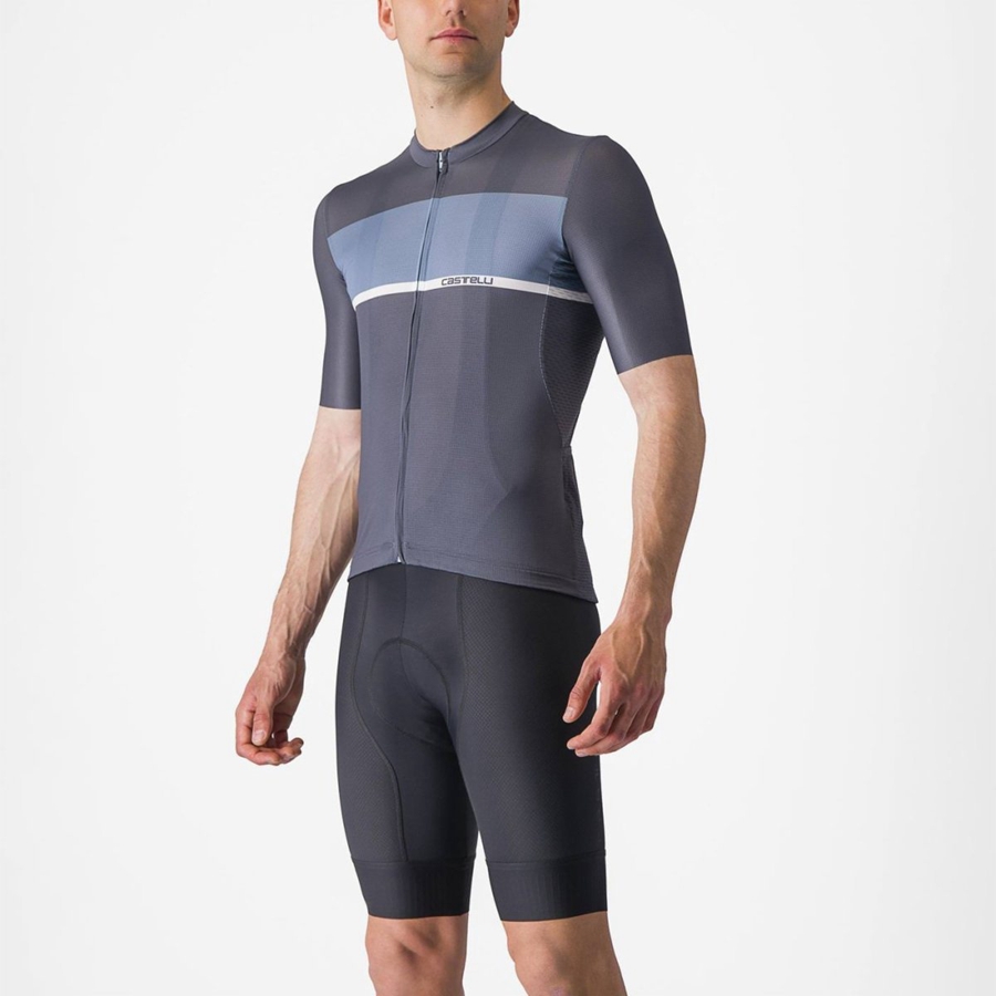 Blue / Light Grey Blue Men Castelli TRADIZIONE Jersey | WPOM-87945