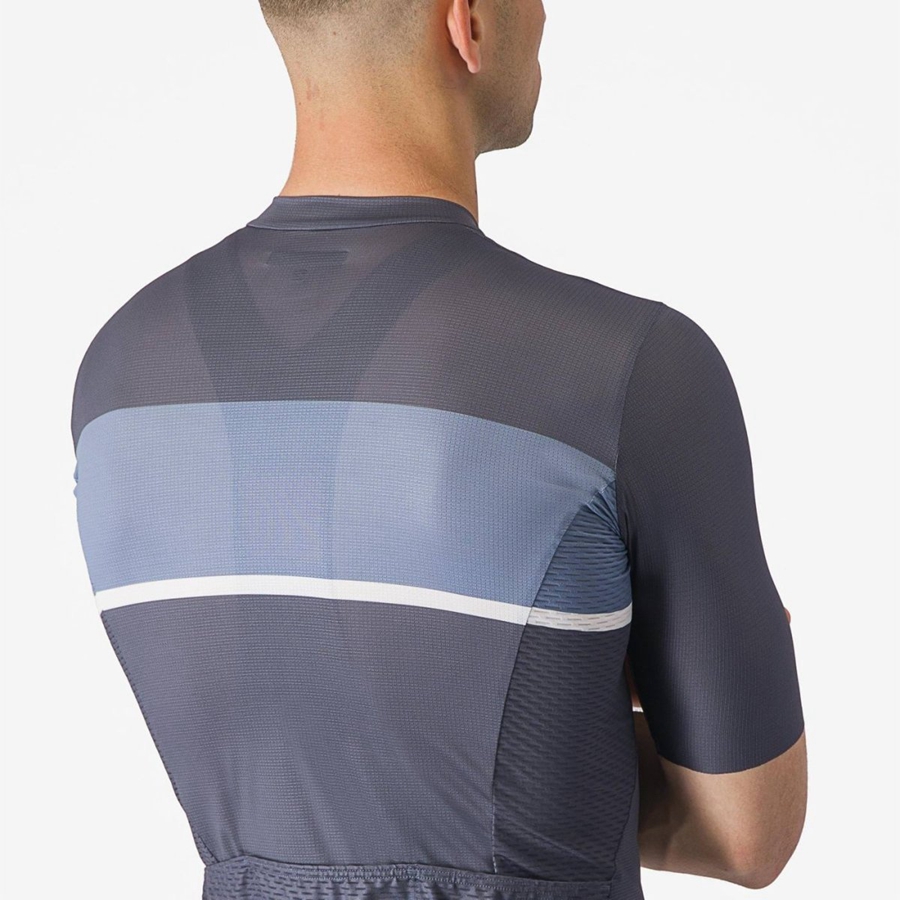 Blue / Light Grey Blue Men Castelli TRADIZIONE Jersey | WPOM-87945