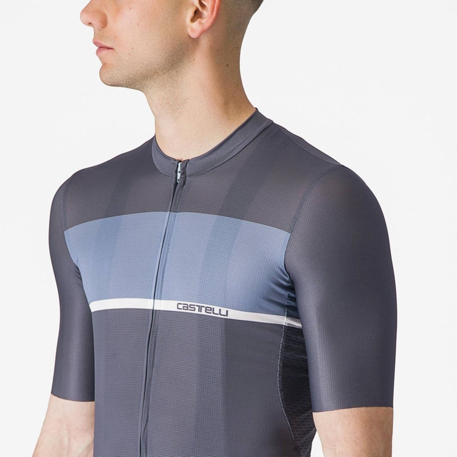 Blue / Light Grey Blue Men Castelli TRADIZIONE Jersey | WPOM-87945