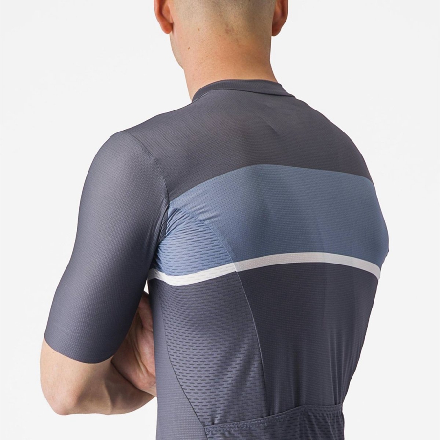 Blue / Light Grey Blue Men Castelli TRADIZIONE Jersey | WPOM-87945