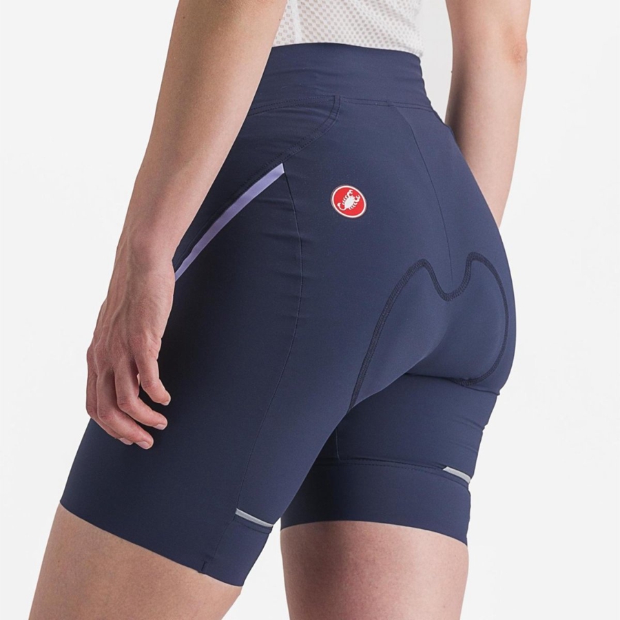 Blue / Purple White Women Castelli VELOCISSIMA 3 Shorts | KUCS-38246