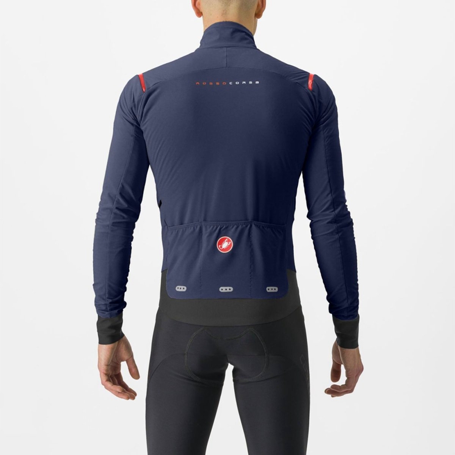 Blue / Red Men Castelli ALPHA FLIGHT ROS Jackets | LEDX-04327