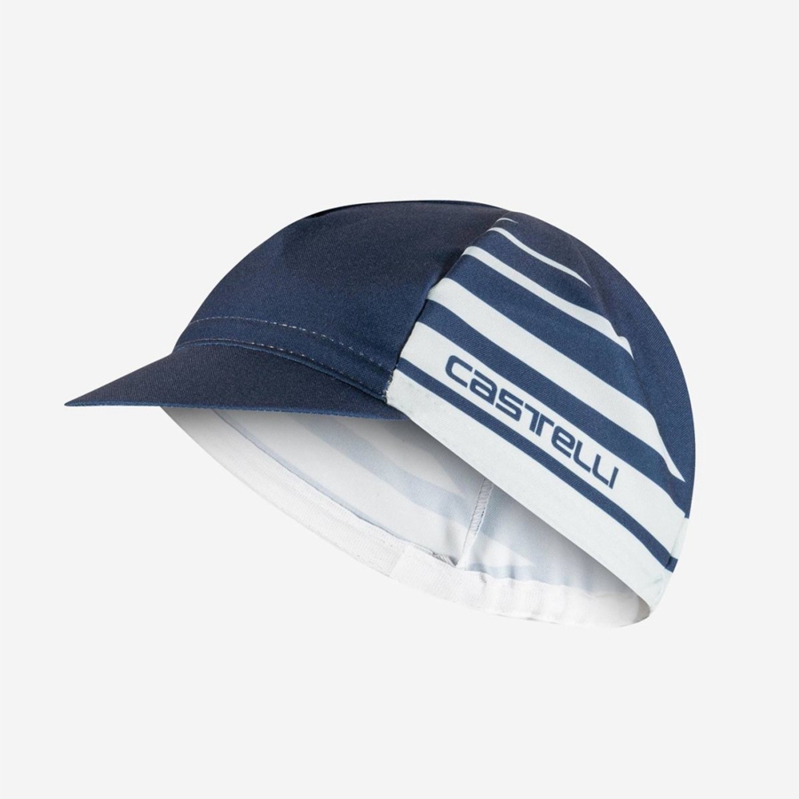 Blue / Silver Grey Men Castelli CLASSICO Cap | GVZH-82091