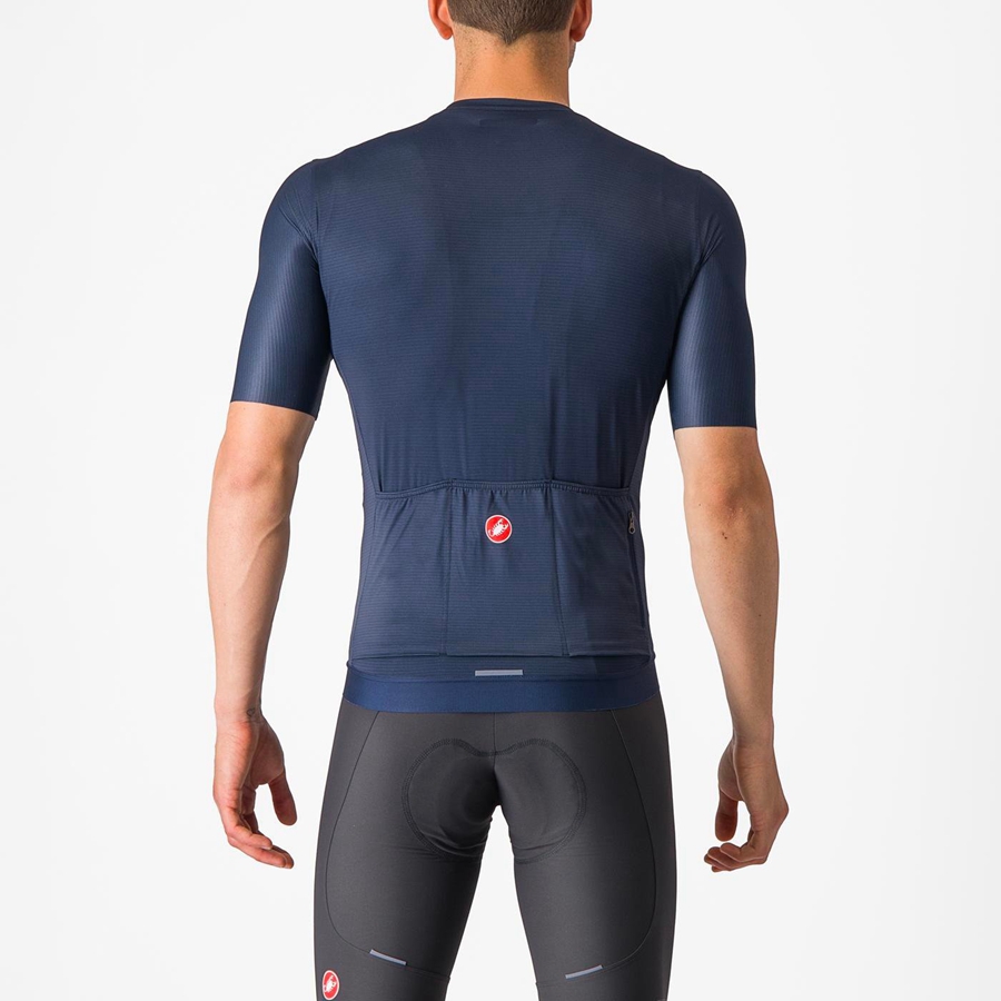 Blue / Silver Men Castelli ESPRESSO Jersey | BTLY-90875