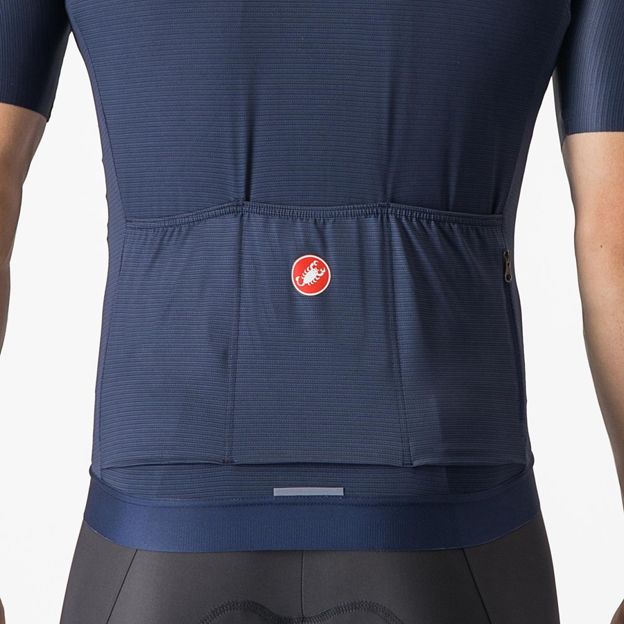 Blue / Silver Men Castelli ESPRESSO Jersey | BTLY-90875