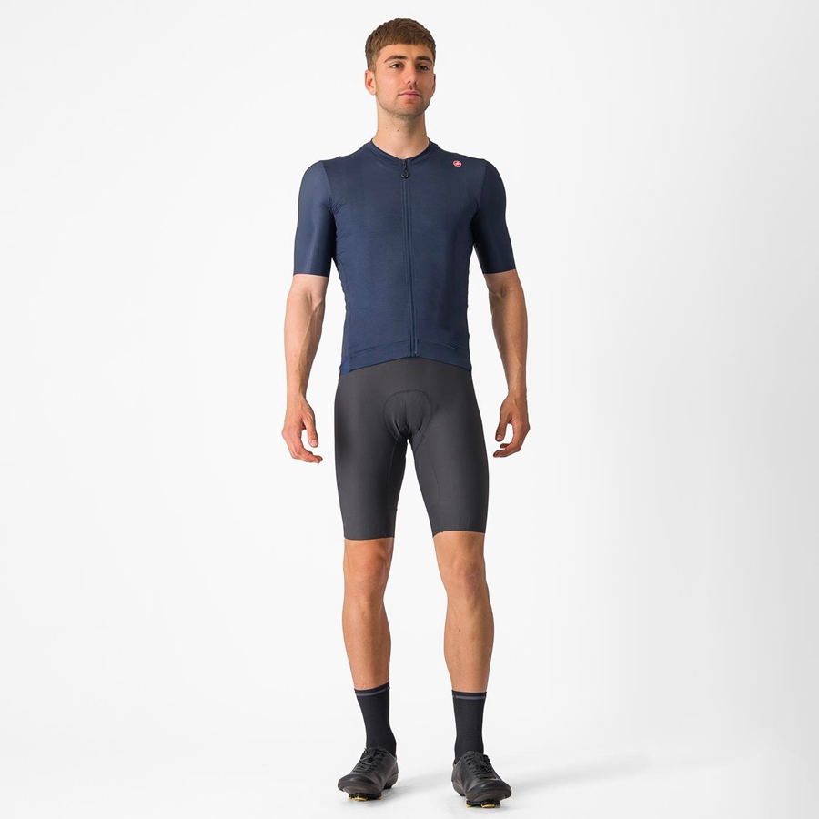 Blue / Silver Men Castelli ESPRESSO Jersey | BTLY-90875