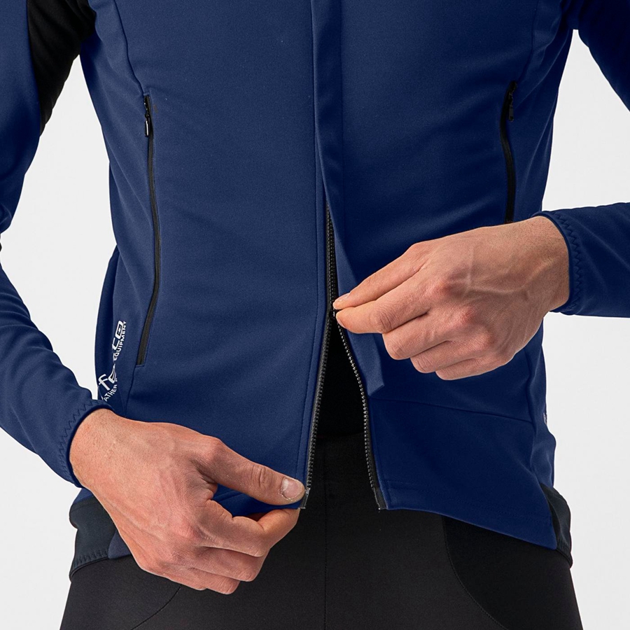 Blue / Silver Men Castelli PERFETTO RoS 2 Jackets | ZRHB-96520