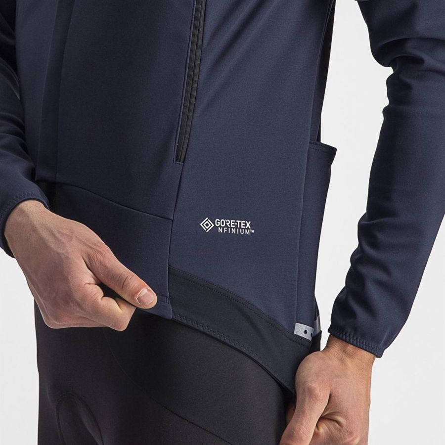 Blue / Silver Men Castelli PERFETTO RoS 2 CONVERTIBLE Jackets | WPZU-86913