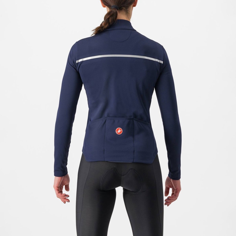 Blue / Silver Women Castelli SINERGIA 2 FZ Jersey | RDYP-24607