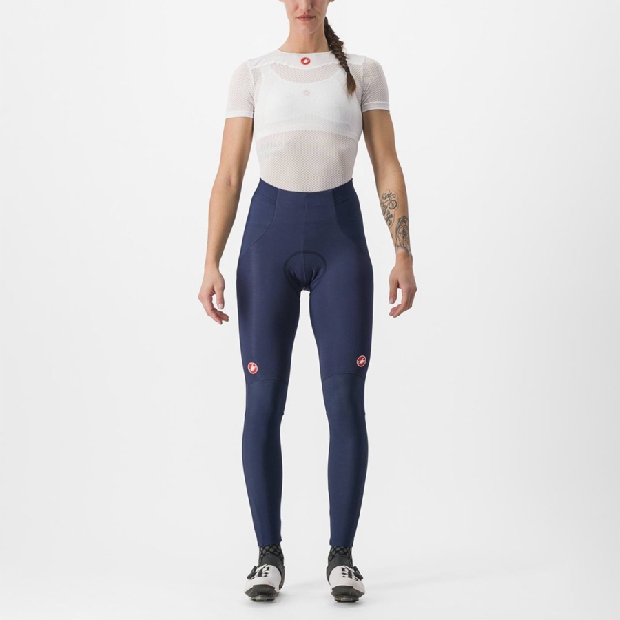 Blue / Silver Women Castelli SORPASSO RoS W Leggings | OYHE-29486