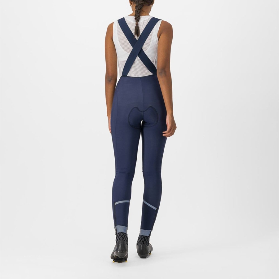 Blue / Silver Women Castelli VELOCISSIMA DT Bib Tights | PCVS-12069