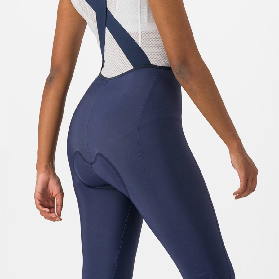 Blue / Silver Women Castelli VELOCISSIMA DT Bib Tights | PCVS-12069