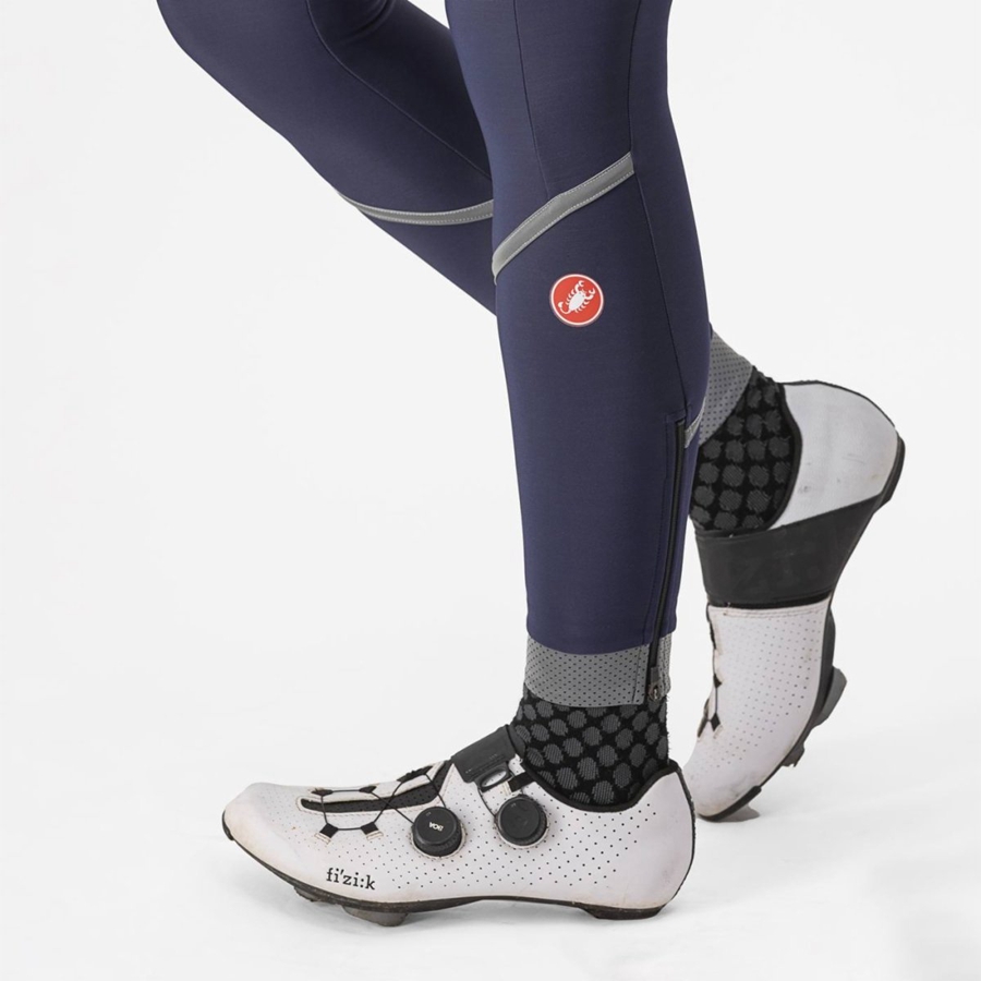 Blue / Silver Women Castelli VELOCISSIMA THERMAL Leggings | ACHK-76340