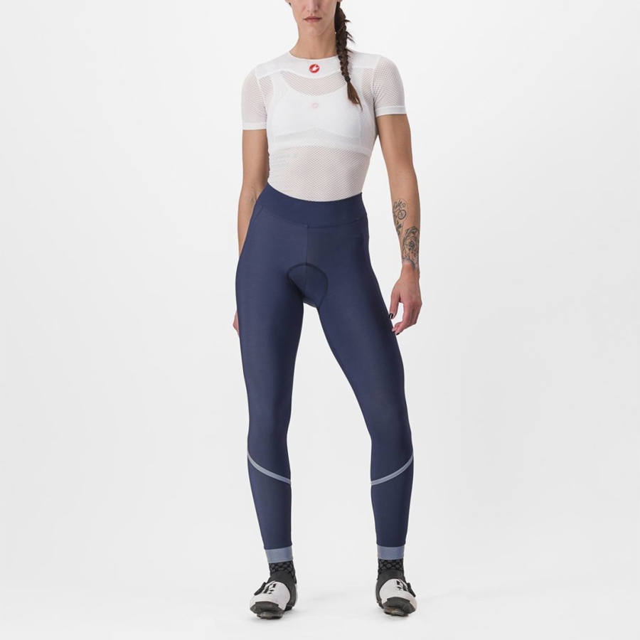 Blue / Silver Women Castelli VELOCISSIMA THERMAL Leggings | ACHK-76340