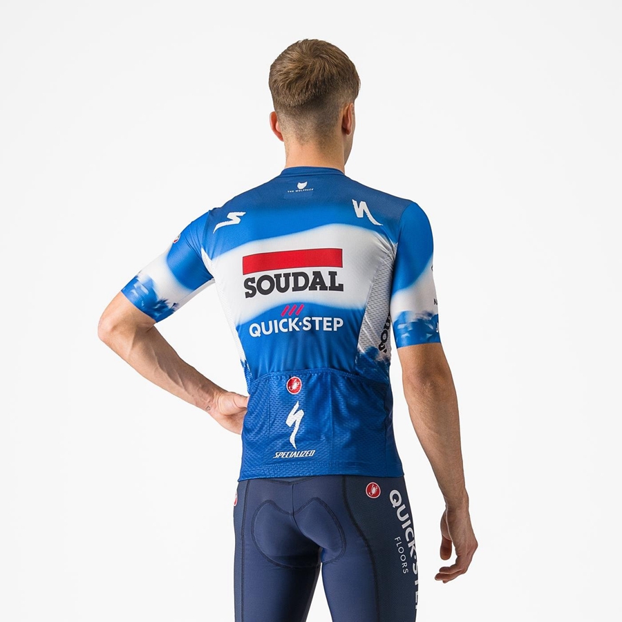 Blue / White Men Castelli COMPETIZIONE 3 Jersey | VHTJ-91724