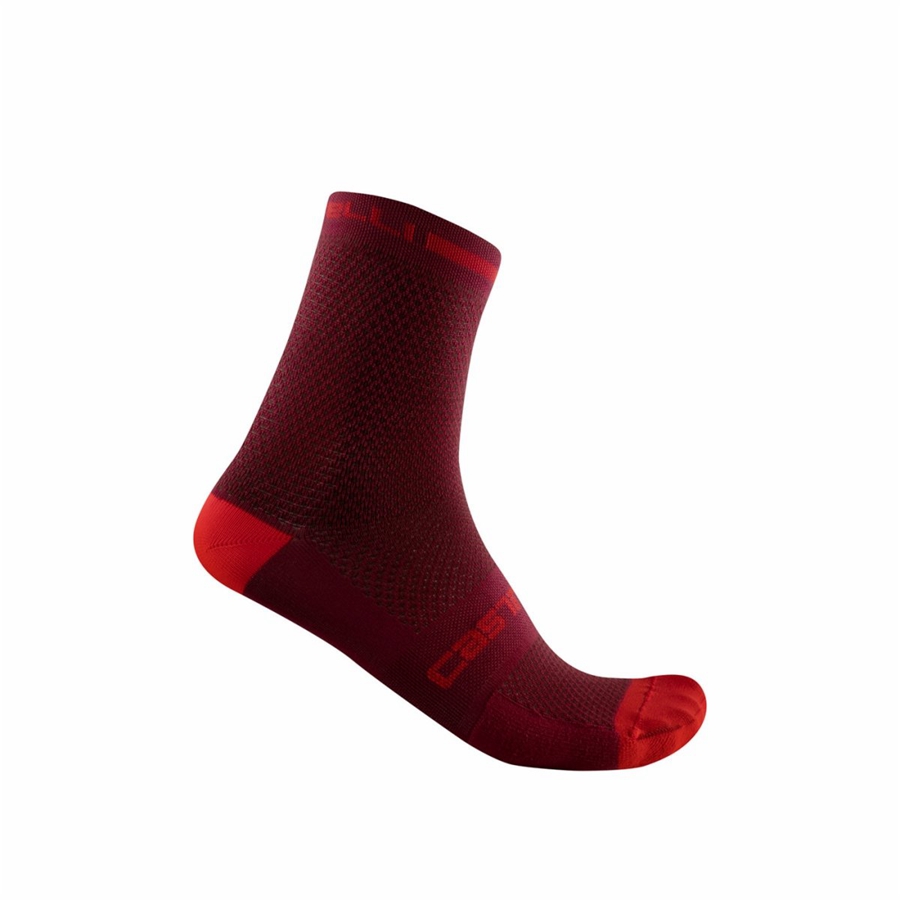 Burgundy Men Castelli SUPERLEGGERA T 12 Socks | WXNL-02931