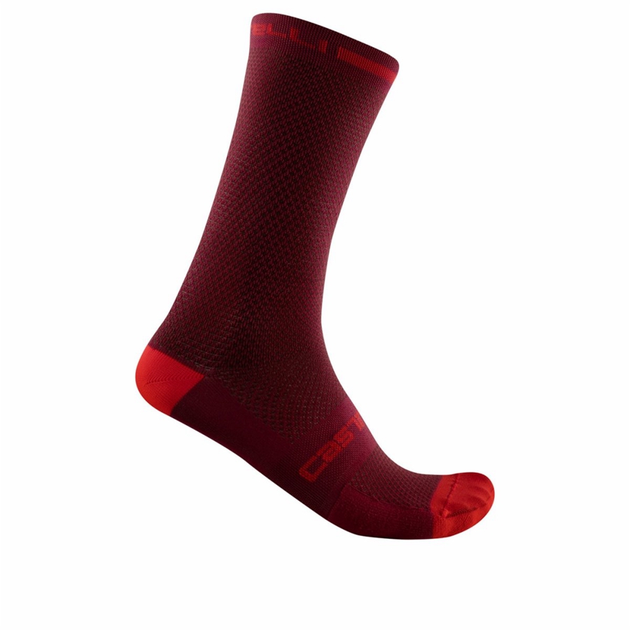 Burgundy Men Castelli SUPERLEGGERA T 18 Socks | DNYH-79382