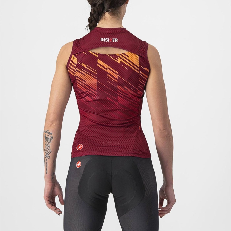 Burgundy Women Castelli INSIDER W SLEEVELESS Jersey | DSKZ-42816