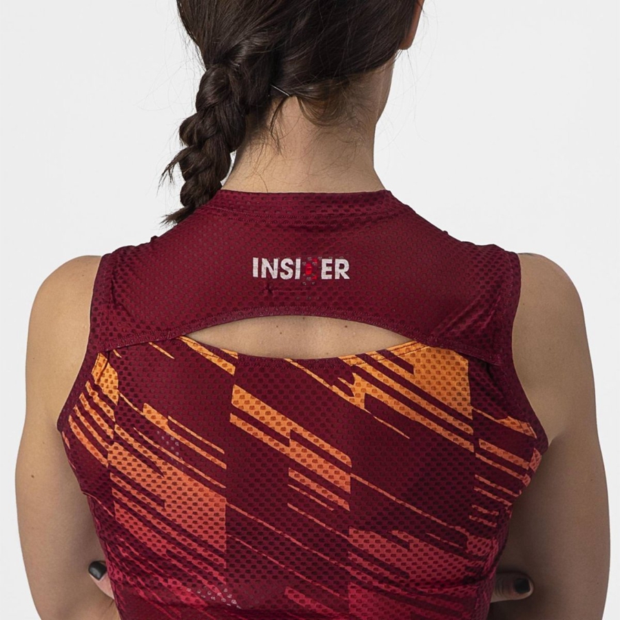 Burgundy Women Castelli INSIDER W SLEEVELESS Jersey | DSKZ-42816