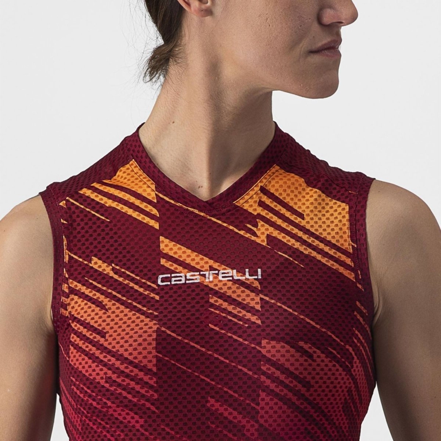 Burgundy Women Castelli INSIDER W SLEEVELESS Jersey | DSKZ-42816