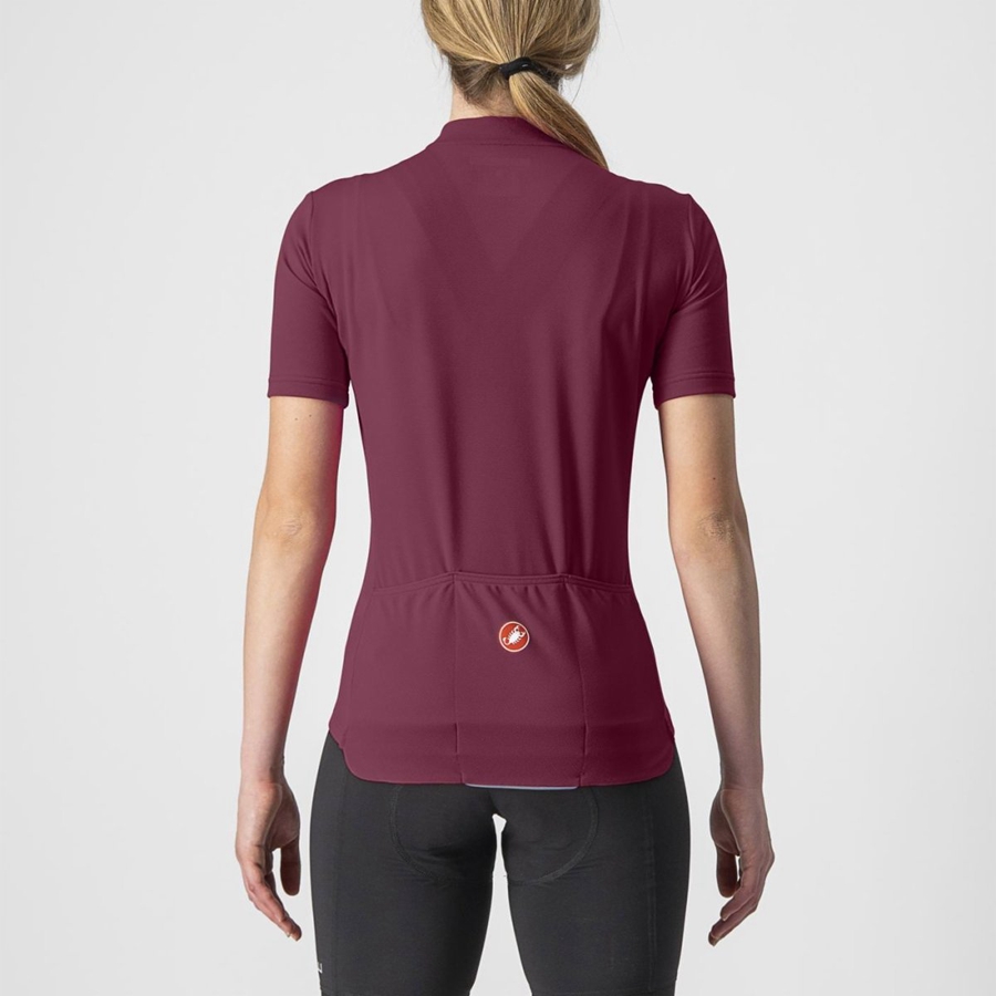 Burgundy / Red Women Castelli ANIMA 3 Jersey | ITZH-64528