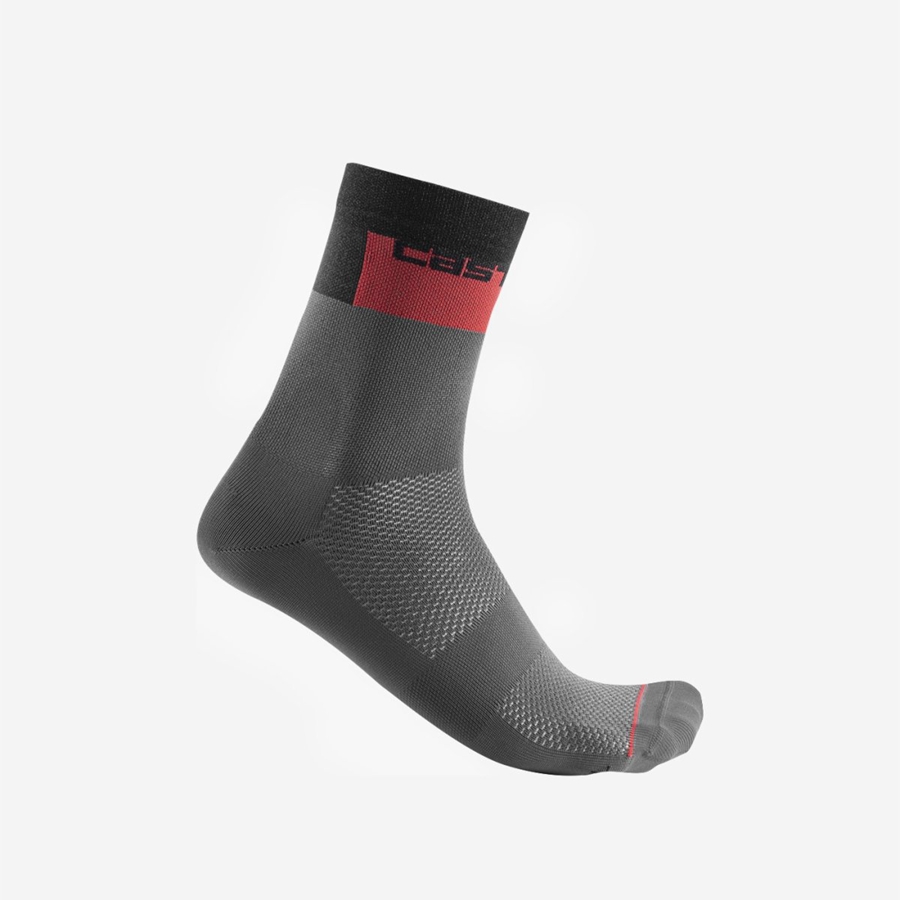 Dark Grey Men Castelli BLOCCO 15 Socks | OZVQ-67812