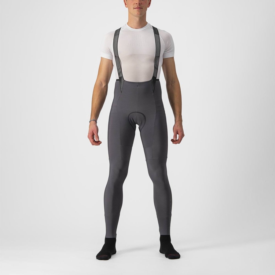 Dark Grey Men Castelli FREE AERO RC Bib Tights | WYSX-35289