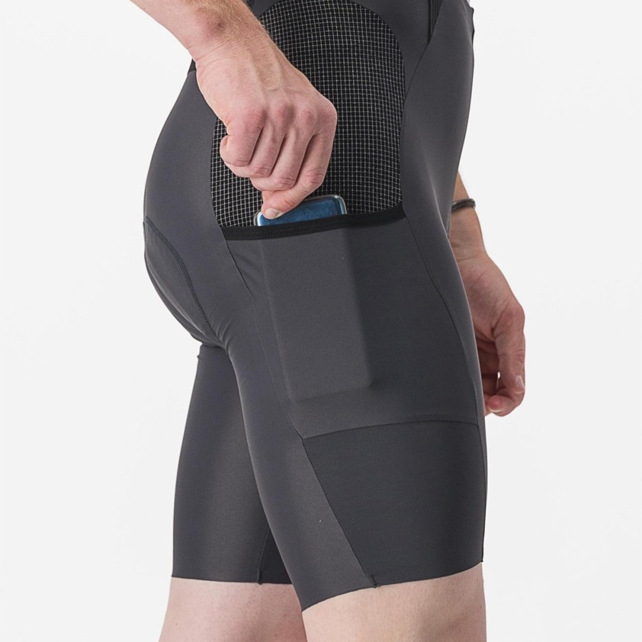 Dark Grey Men Castelli FREE UNLIMITED Bib Shorts | YCVT-10965