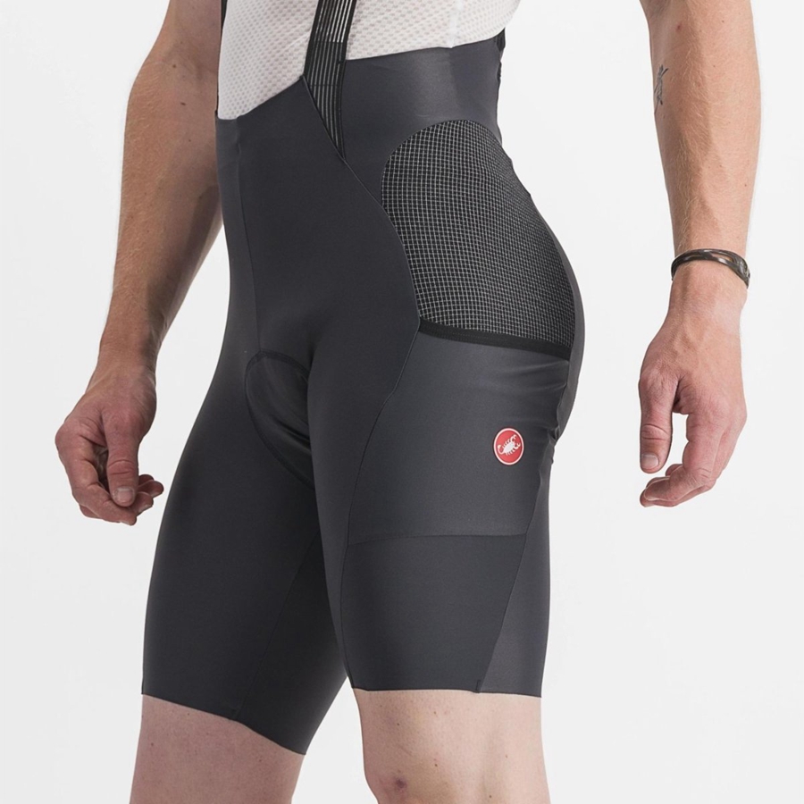 Dark Grey Men Castelli FREE UNLIMITED Bib Shorts | YCVT-10965