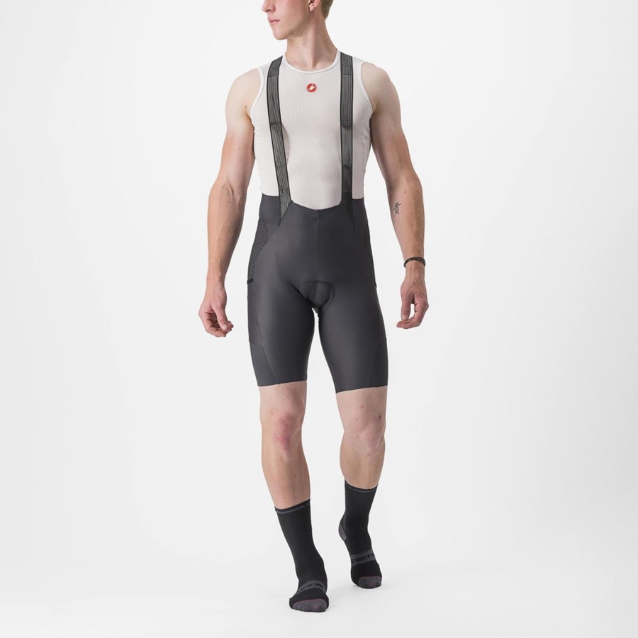 Dark Grey Men Castelli FREE UNLIMITED Bib Shorts | YCVT-10965