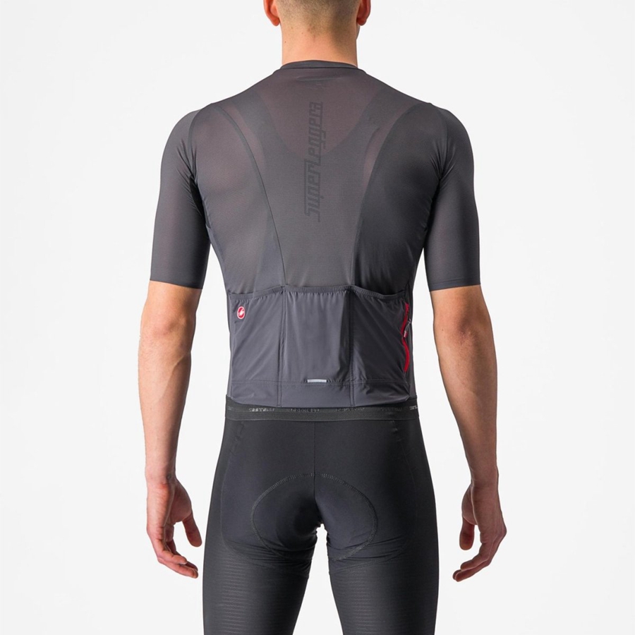 Dark Grey Men Castelli SUPERLEGGERA 3 Jersey | FDSW-24610