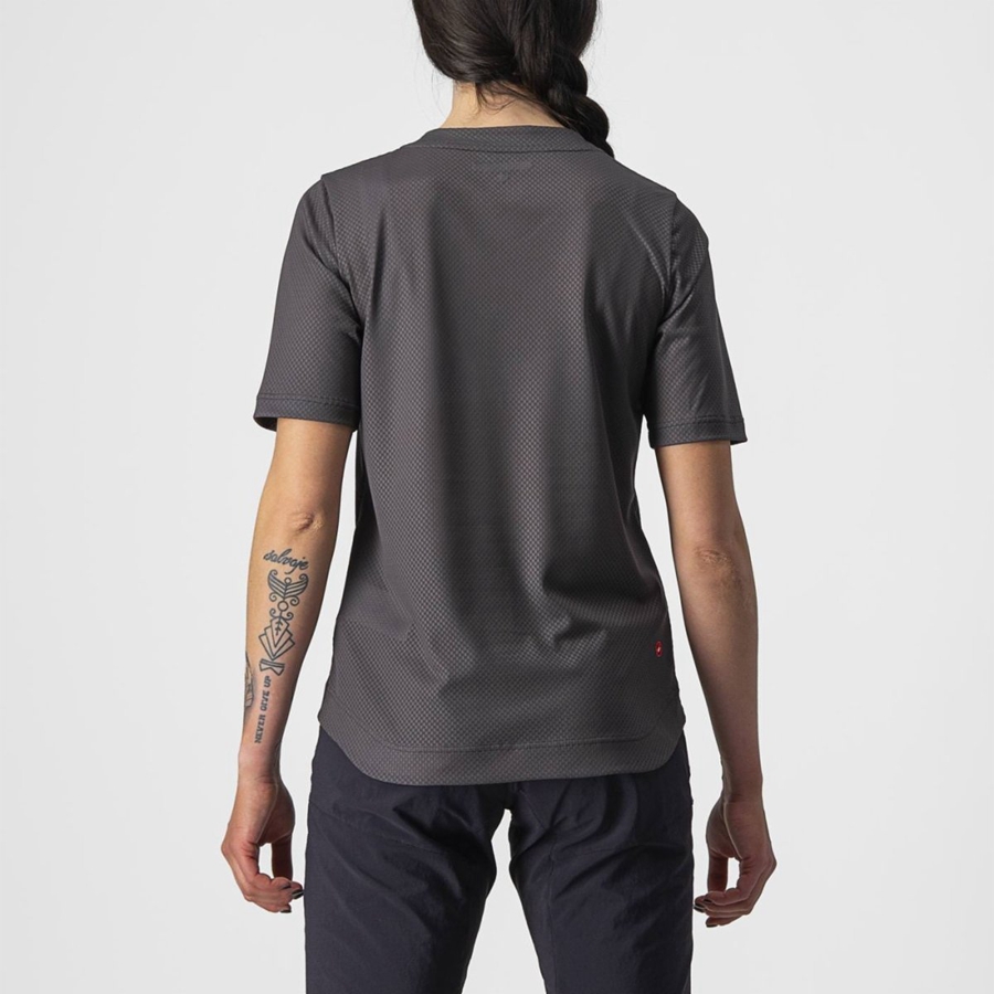 Dark Grey Women Castelli TRAIL TECH W TEE Jersey | HWXB-08325