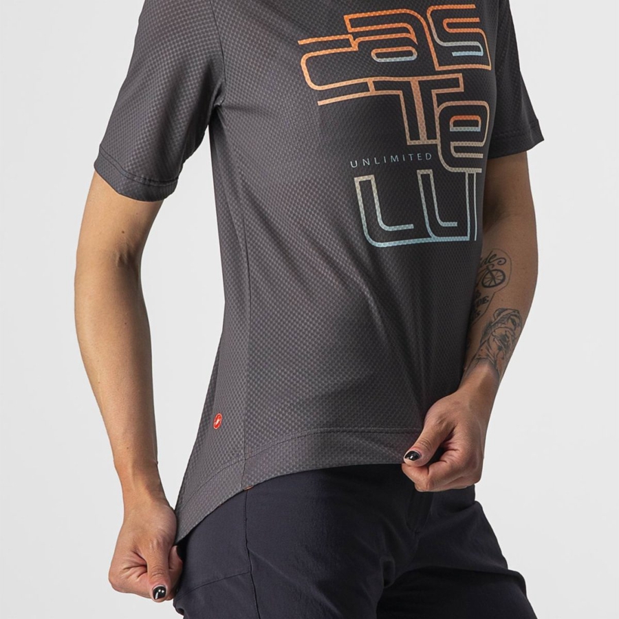 Dark Grey Women Castelli TRAIL TECH W TEE Jersey | HWXB-08325