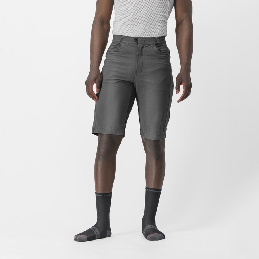 Dark Grey / Black Men Castelli UNLIMITEDGY Shorts | RLXF-75410