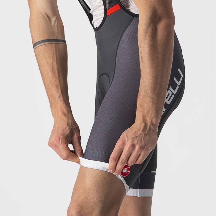 Dark Grey / Silver Grey Men Castelli COMPETIZIONE KIT Bib Shorts | ZNKW-69481