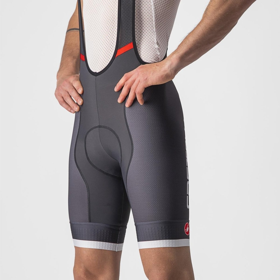 Dark Grey / Silver Grey Men Castelli COMPETIZIONE KIT Bib Shorts | ZNKW-69481