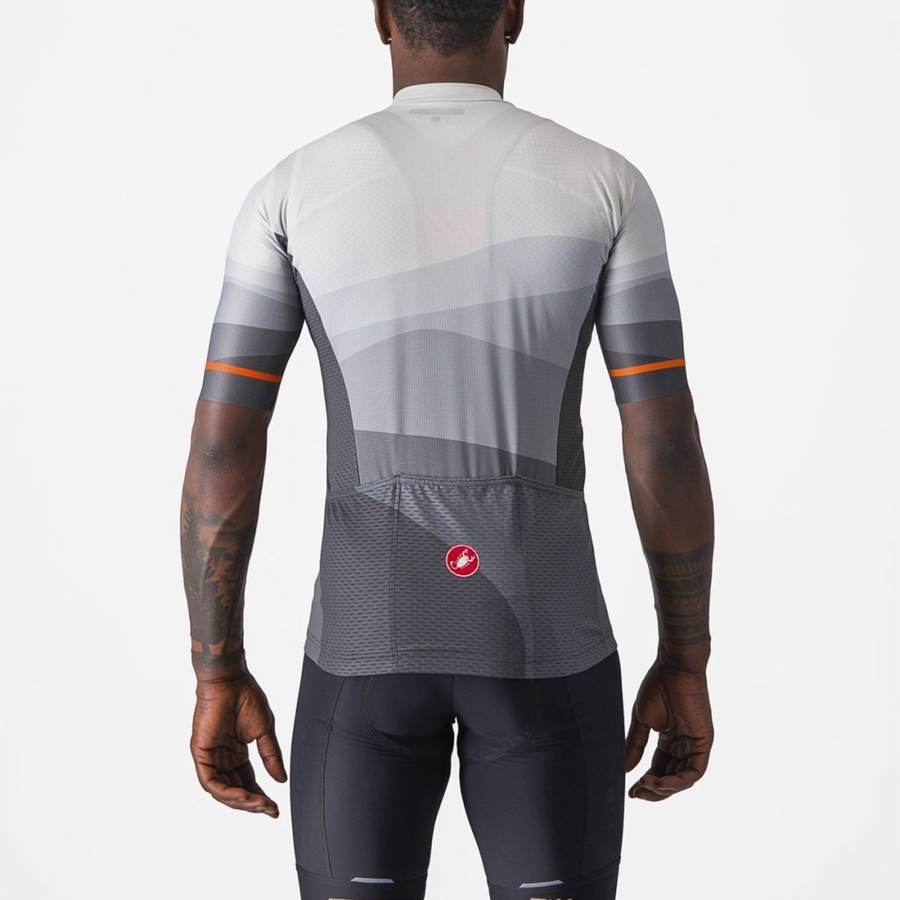 Dark Grey / Silver Grey Men Castelli ORIZZONTE Jersey | XKAC-48560