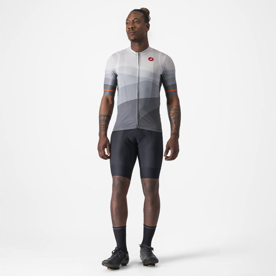 Dark Grey / Silver Grey Men Castelli ORIZZONTE Jersey | XKAC-48560