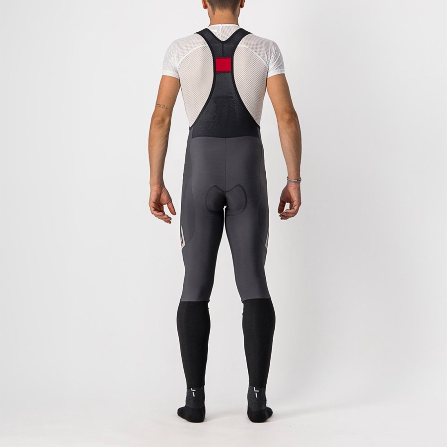 Dark Grey / Silver Men Castelli VELOCISSIMO 5 Bib Tights | IROQ-29063