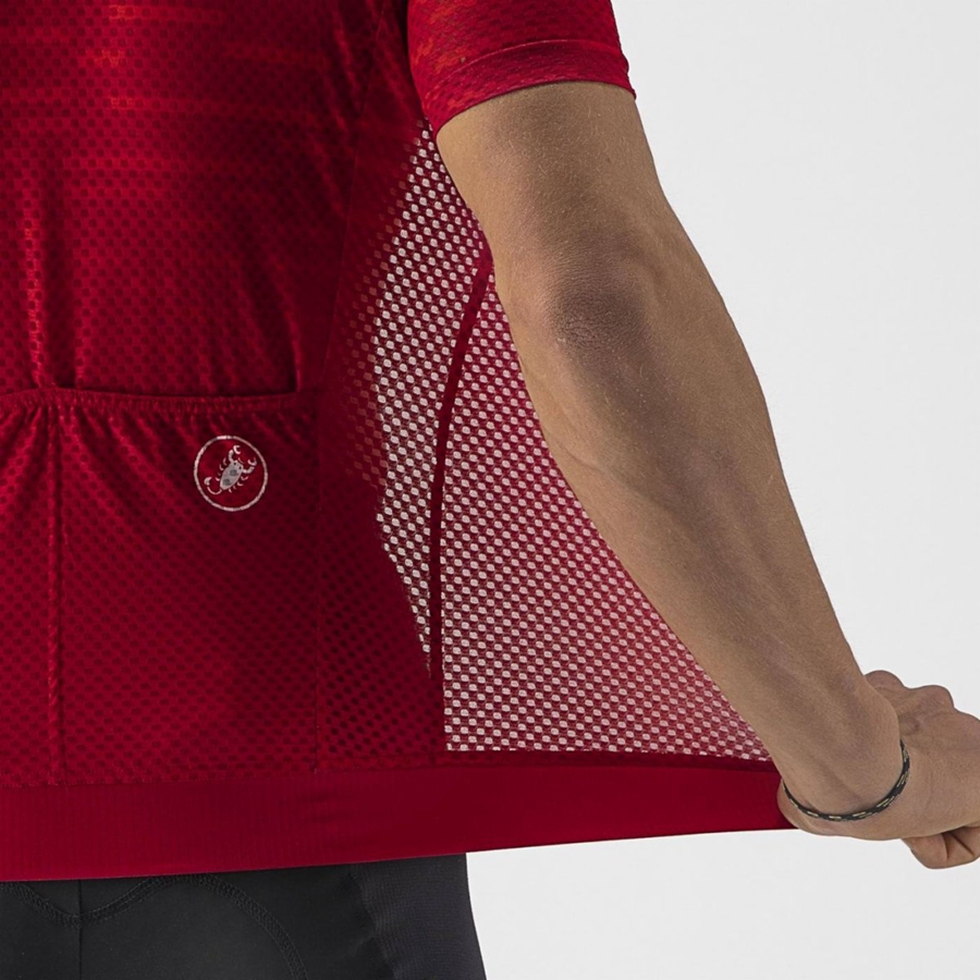 Dark Red Men Castelli INSIDER Jersey | CKXD-17206