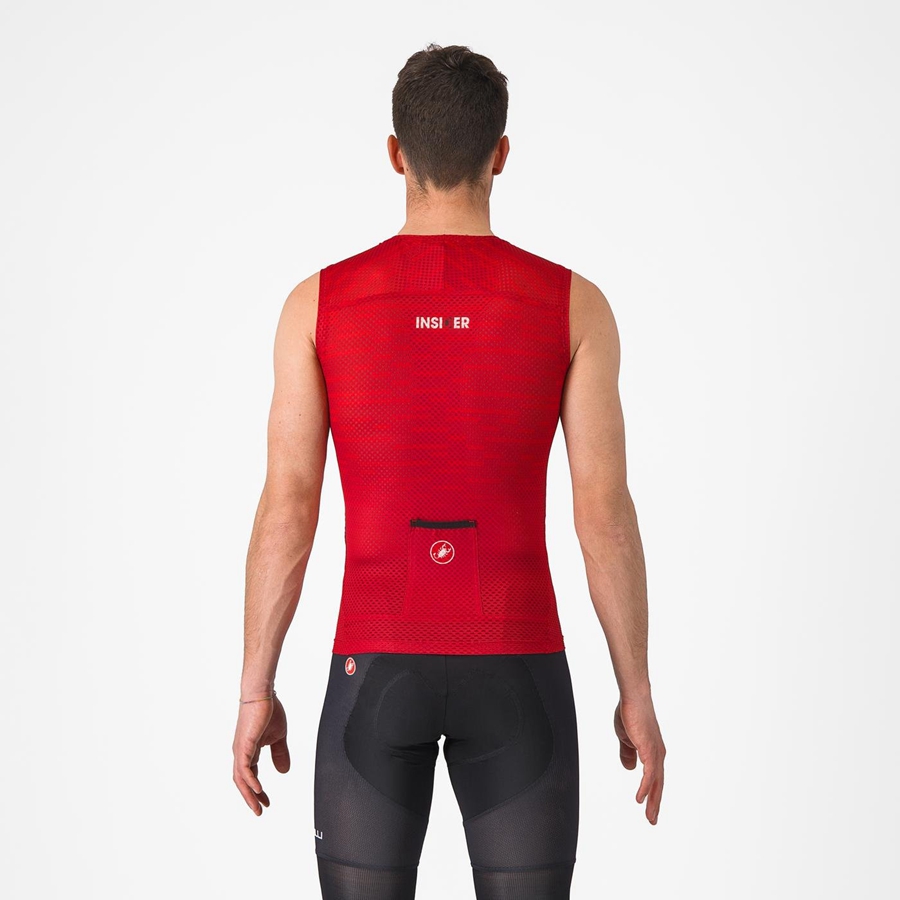 Dark Red Men Castelli INSIDER SLEEVELESS Jersey | HKET-14623