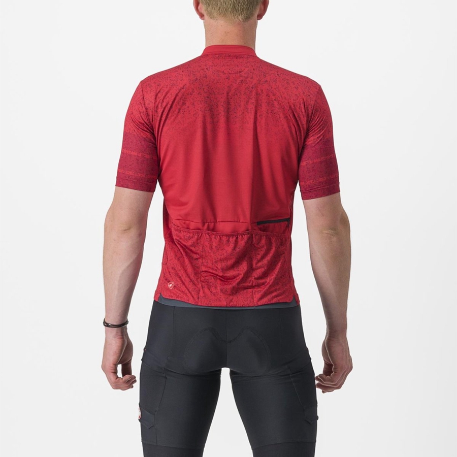 Dark Red Men Castelli UNLIMITED TERRA Jersey | GLJA-75290