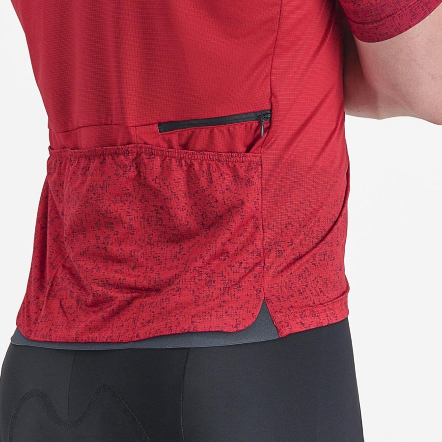 Dark Red Men Castelli UNLIMITED TERRA Jersey | GLJA-75290