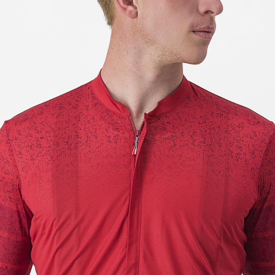 Dark Red Men Castelli UNLIMITED TERRA Jersey | GLJA-75290