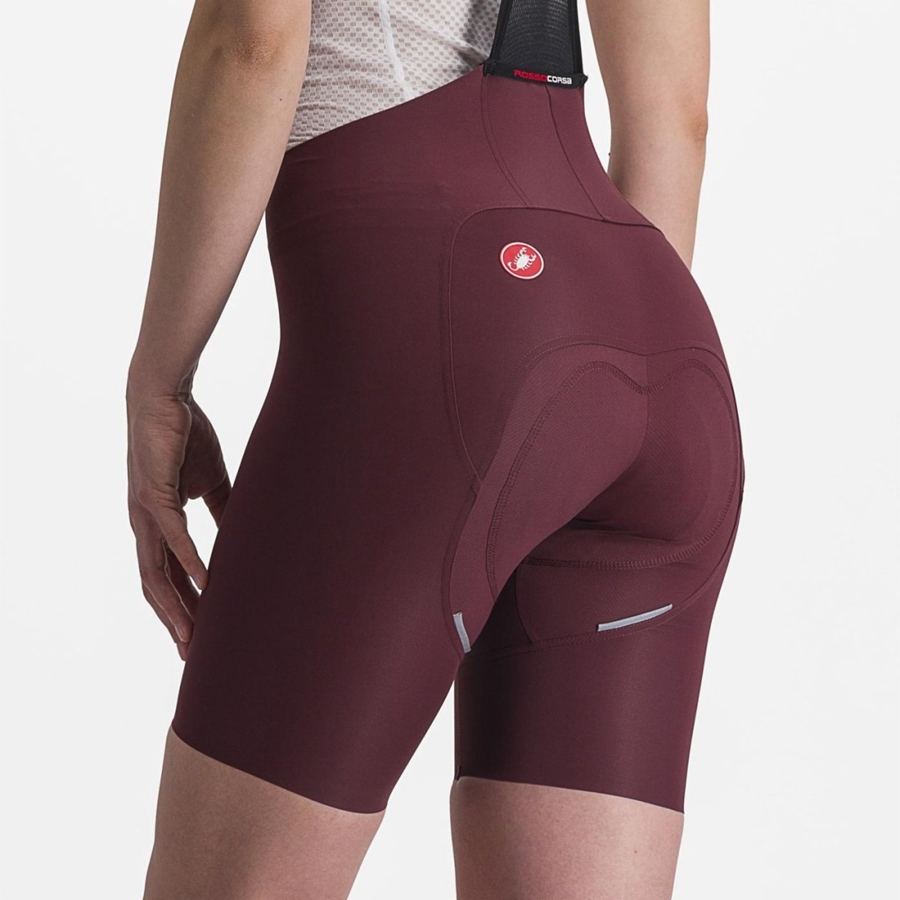 Deep Burgundy Women Castelli FREE AERO RC W Bib Shorts | FPZO-35941