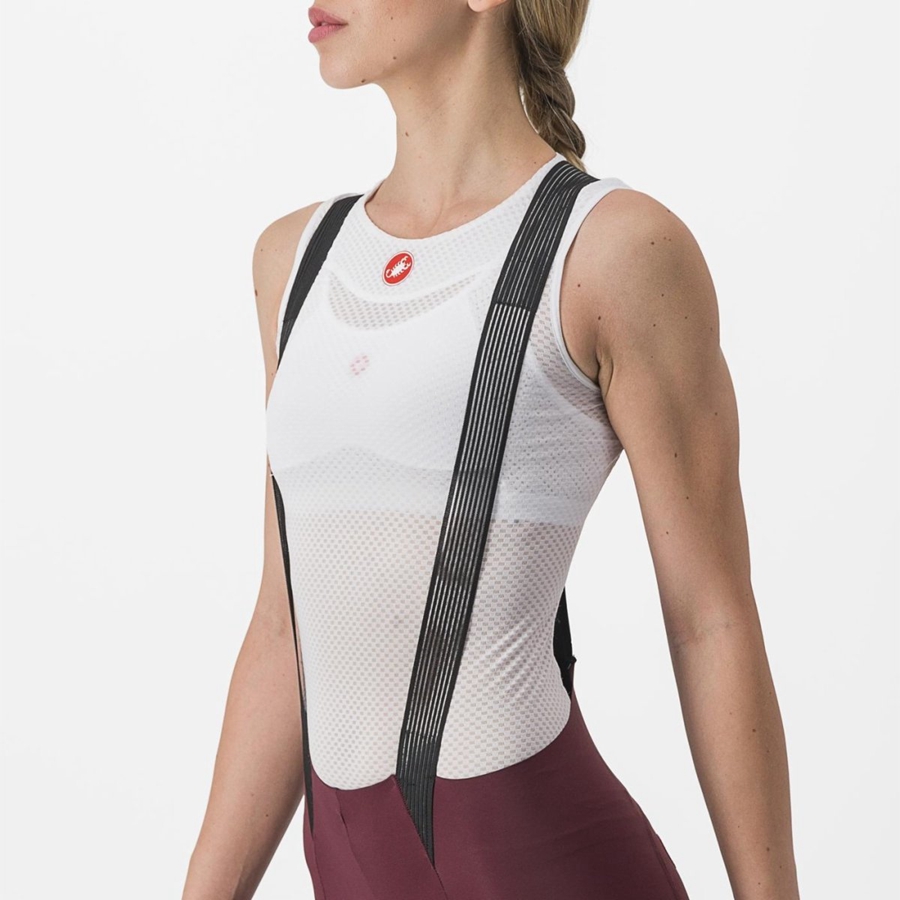 Deep Burgundy Women Castelli FREE AERO RC W Bib Shorts | FPZO-35941