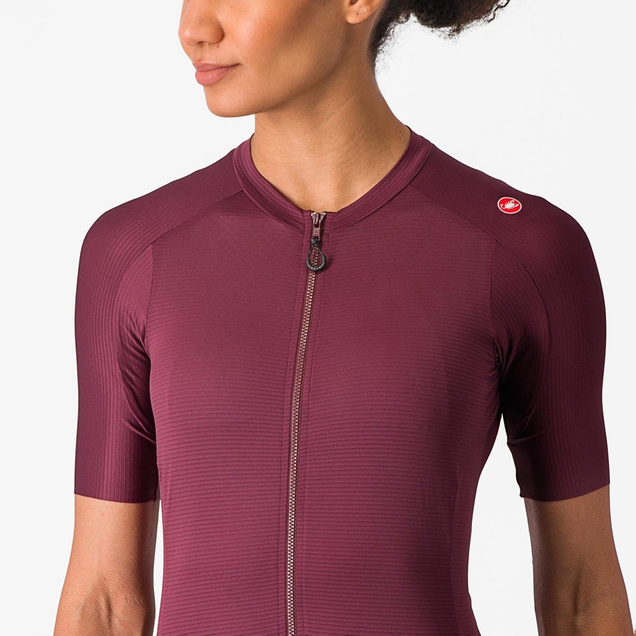 Deep Burgundy / Deep Burgundy Women Castelli ESPRESSO W Jersey | AXVG-97813