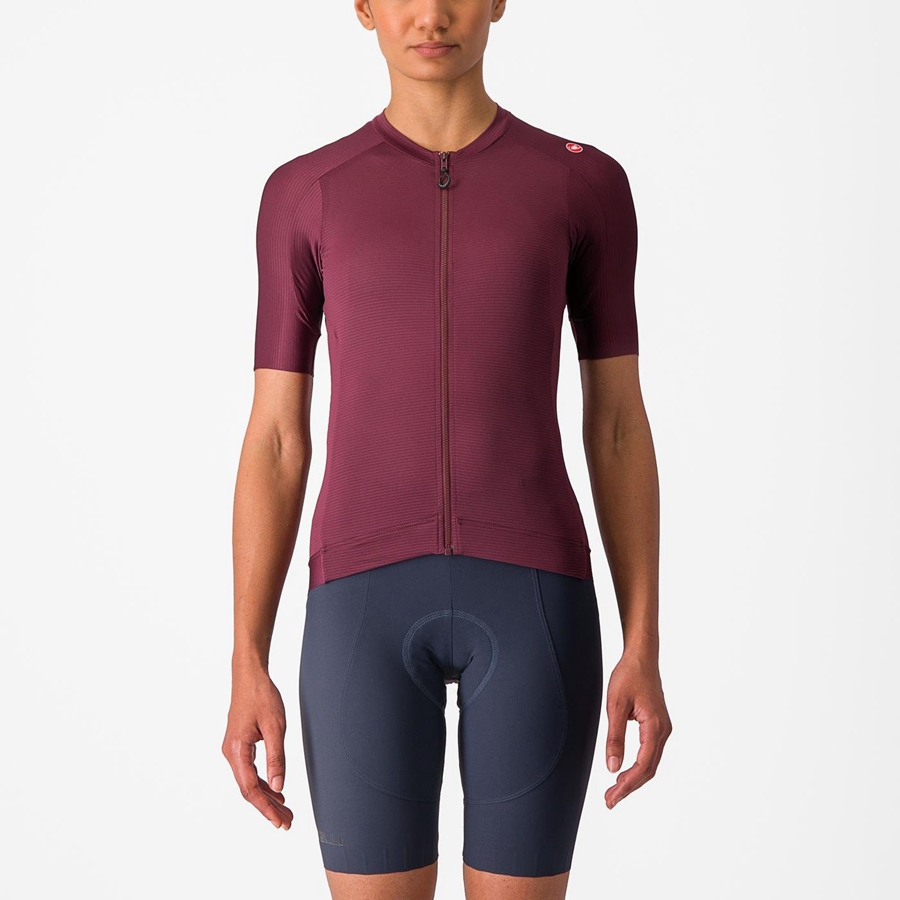 Deep Burgundy / Deep Burgundy Women Castelli ESPRESSO W Jersey | AXVG-97813