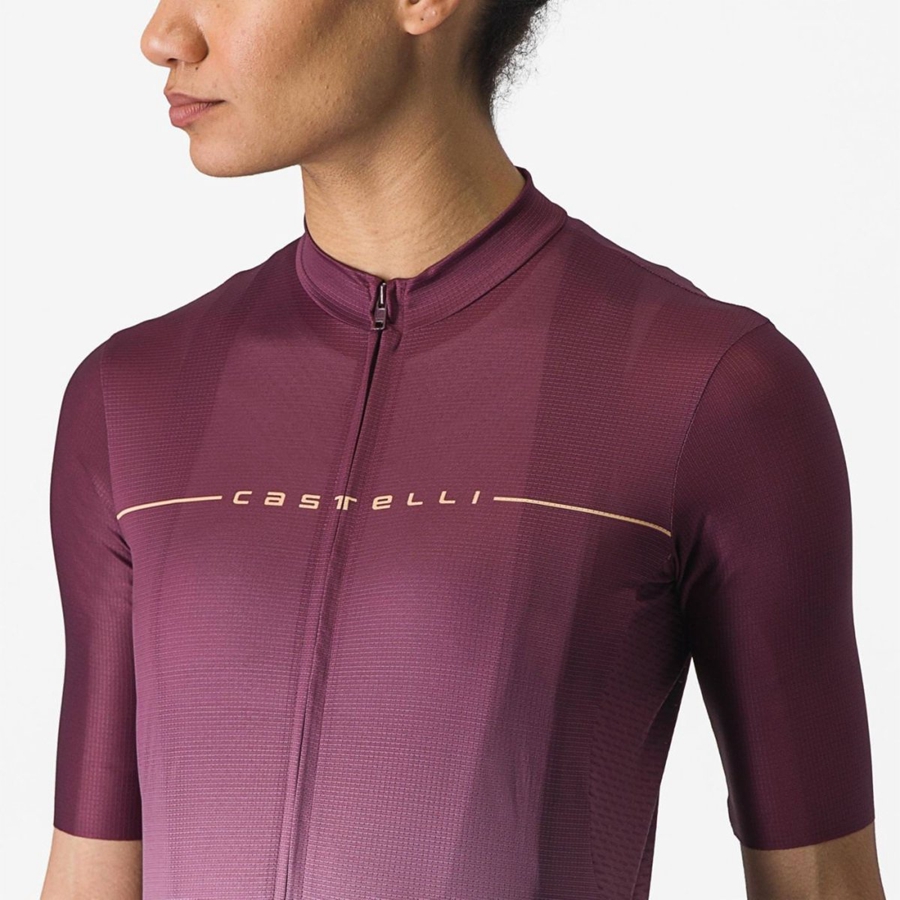 Deep Burgundy / Deep Purple Women Castelli SALITA Jersey | MBWS-01876