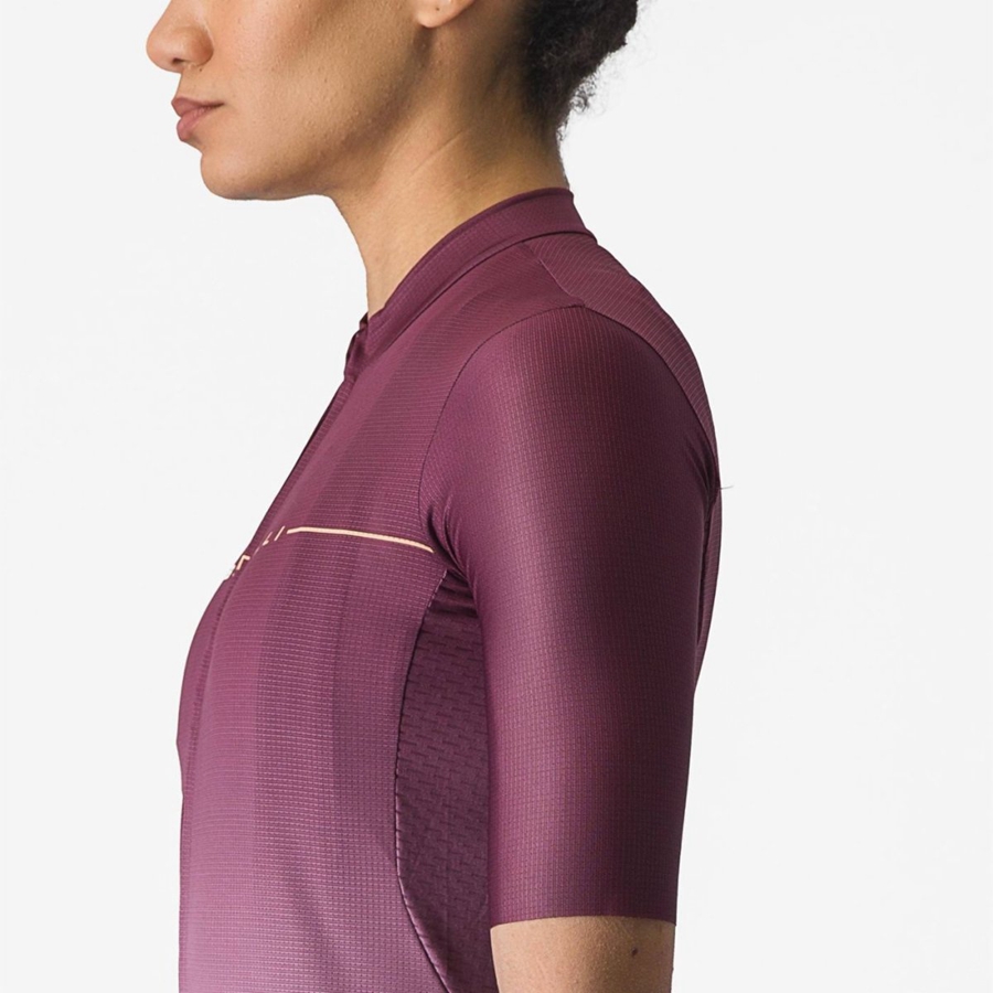 Deep Burgundy / Deep Purple Women Castelli SALITA Jersey | MBWS-01876